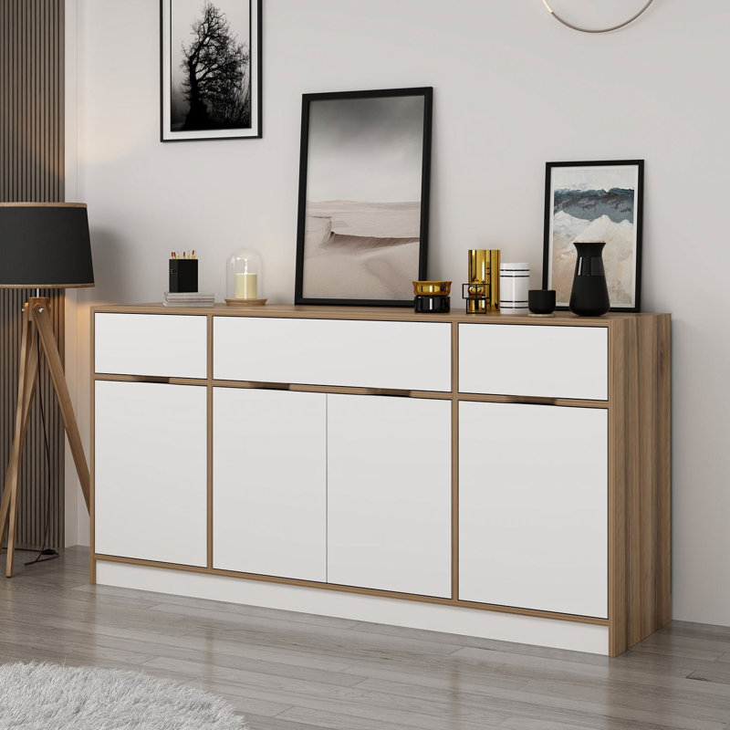 Console Wesa, Blanc / Dore