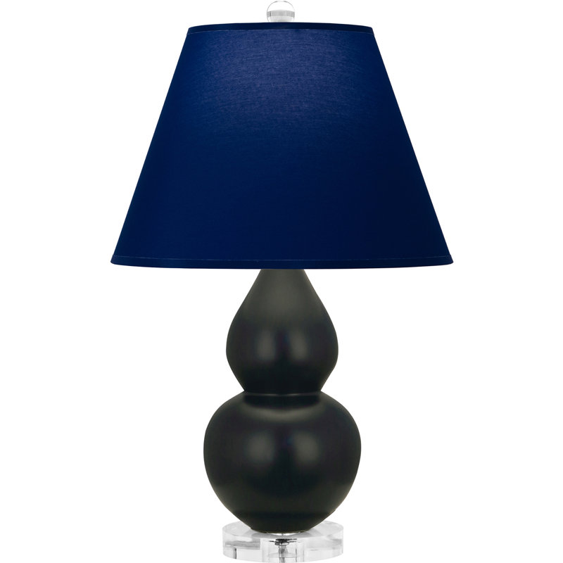 Petite lampe d'appoint à double gourde, Bleu marine/gris, Noir