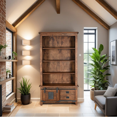 Gratian 185cm H x 100cm W Solid Wood Standard Bookcase