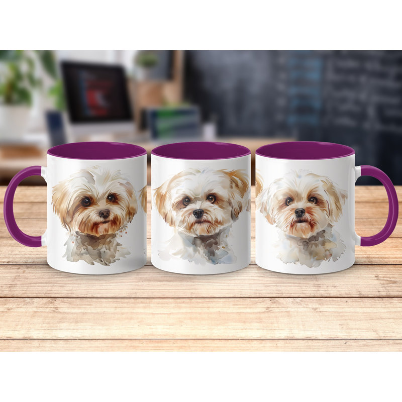 Ceramic Coffee Mug, Purple, 3