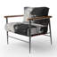 Black And White Delicate Brushstrokes II - Upholstered Abstract Accent Side Chair-720170640