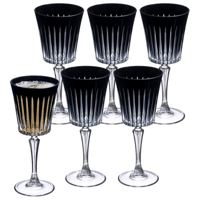 Verres à vin colorés - Ensemble de 6 gobelets à vin - Verrerie - Gobelets à eau - 7,5 oz