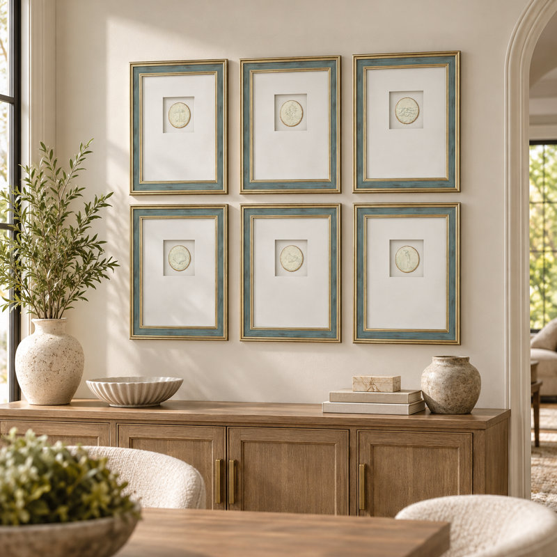 Bradenton 6-Piece Botanical Medallion Framed Wall Art Set