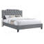 Superbe lit en velours gris grand lit 1pc lit moderne capitonné meubles de chambre à coucher tête de lit-1626318614-1626318602