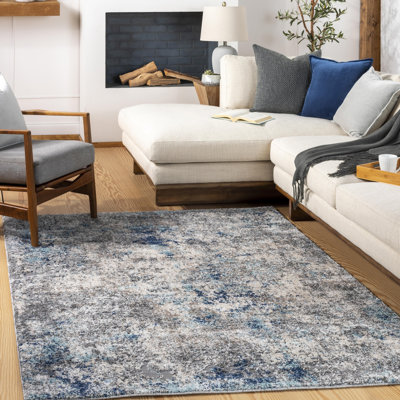 Tapis abstrait bleu / gris Aderyn