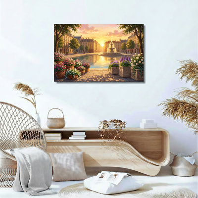 Coucher de soleil au coucher du soleil, art mural sur toile, ensemble de 1