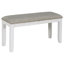 Ensemble de table de salle à manger de style rustique 6 pièces TREXM avec 4 chaises rembourrées et un banc (brun et blanc délavé)