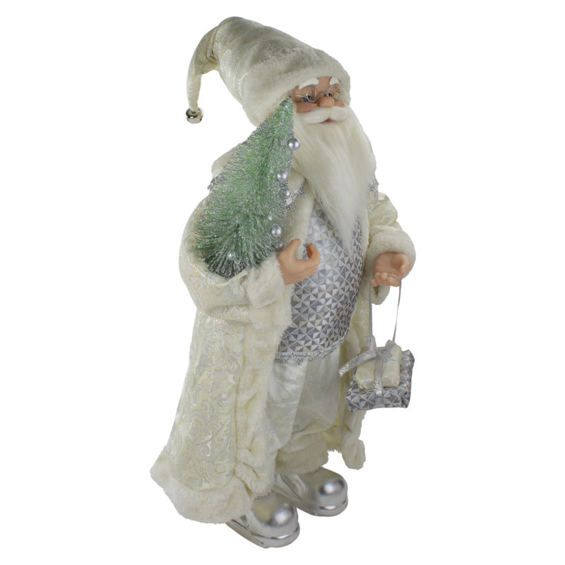 Figurine de père Noël debout 2 'portant un pin vert