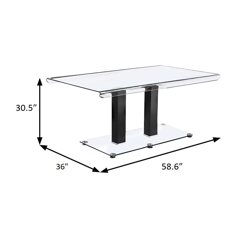58.6" W Contemporary Dining Table,