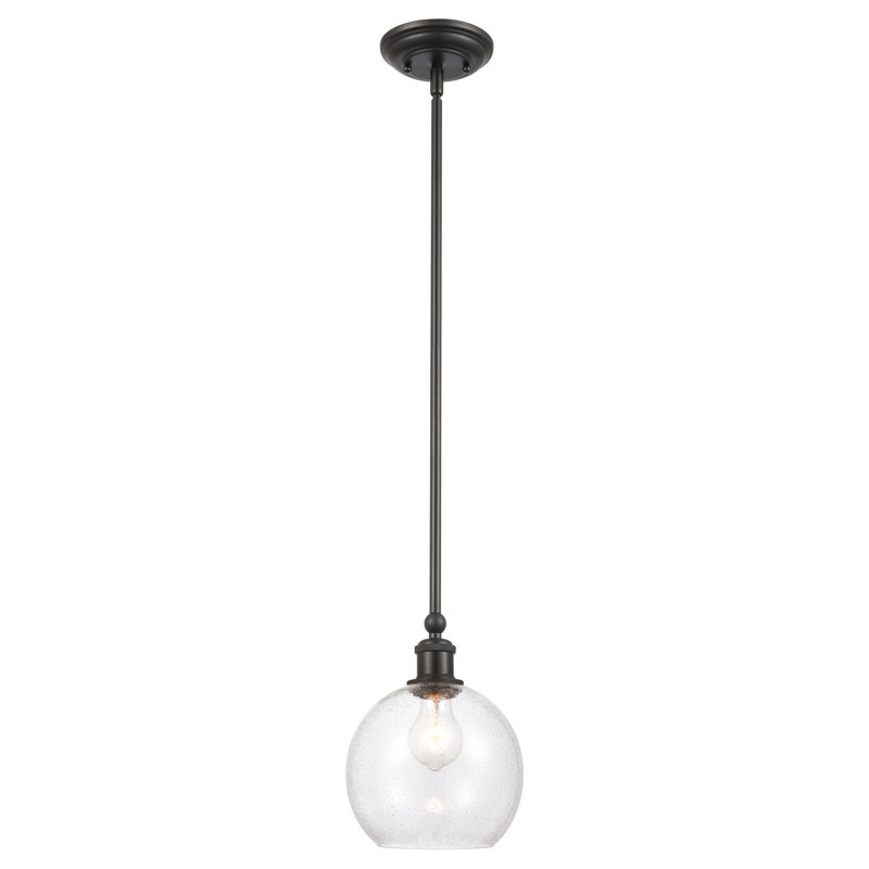 Luminaire suspendu sphère 1 lumière, Grainé, H 10 po x l 8 po x P 8 po