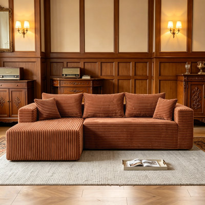 Canapé modulaire en L de 92,5 po pour canapé modulaire en forme de L moderne sans compression avec méridienne et sans méridienne