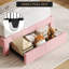 Cadre de lit simple pour enfants, lit plateforme tapissier avec grand tiroir de rangement et tête de lit bibliothèque, lit pour filles, silencieux, assemblage facile, aucun sommier tapissier requis, rose clair-133280619