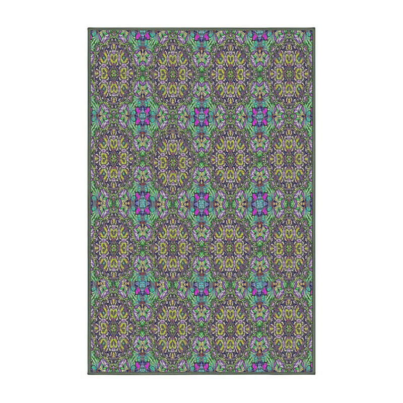 Damask Indoor Rug, Rectangle 2' x 4'