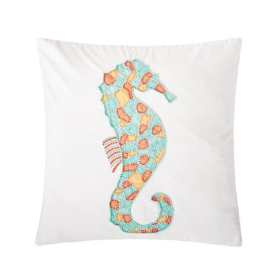 Grand Turks Grand Seahorse Beaded Pillow