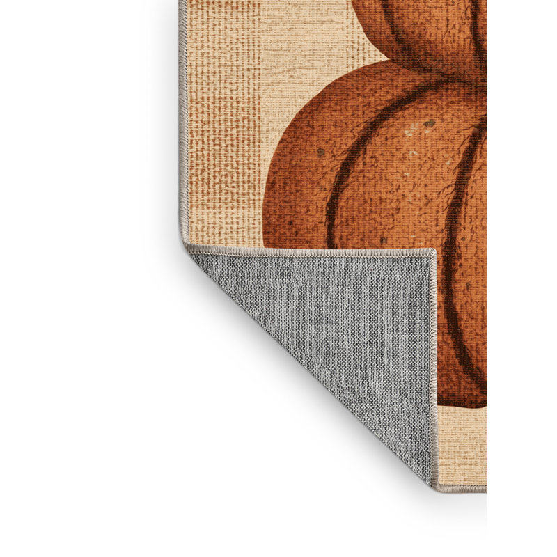Tapis abstrait moderne et contemporain Moravian lavable à la machine en brun - reliure beige, 6 x 9