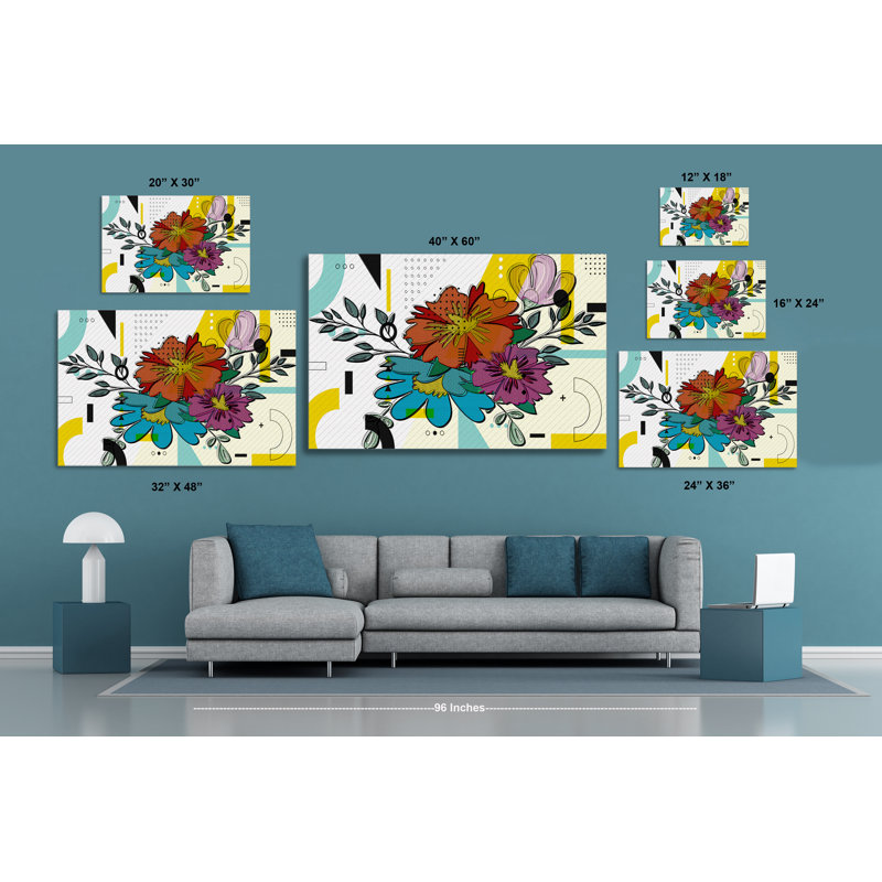 " Boho Flowers 125 " Painting Print, 20" H x 30" W x 1.5" D
