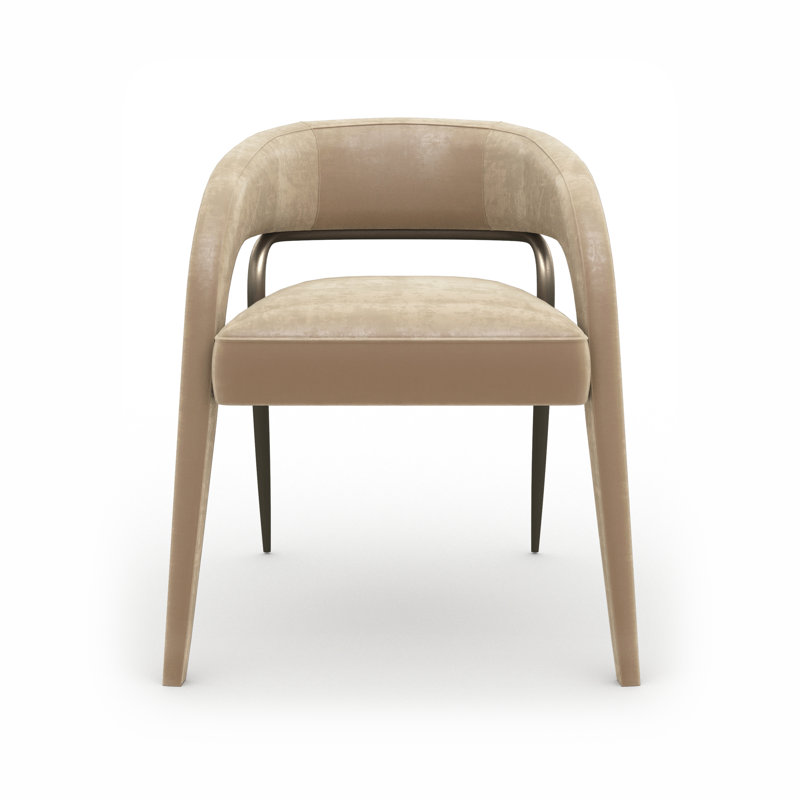 Gazelle Dining Chair, Polyester Blend Tan, Tan/Gold