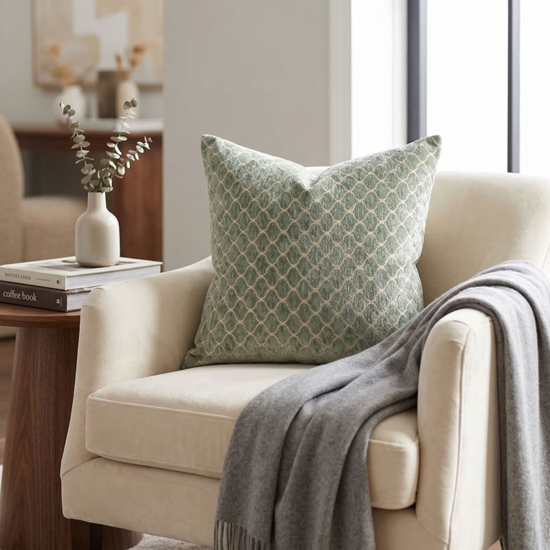 Clove Geometric Linen Reversible Throw Pillow, 20" x 30"