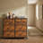 10-Drawer Fabric Storage Dresser (Rustic Brown)