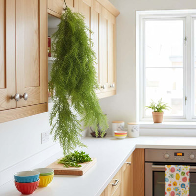 2 Pcs Pine Needle Wall Hanging Rattan Belt Faux Branches Greenery Decore Real Decoration Outdoor Garland Fake Fern Flower Plant Faux Vines Leaf Pine Leaves Soft Rubber
