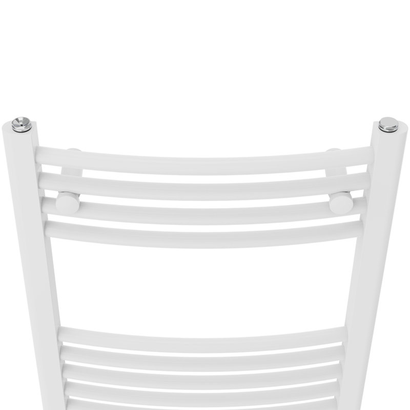 Cano Curved Heated Towel Rail Radiator Bathroom Ladder Warmer, 100cm H x 50cm W x 5.2cm D, White