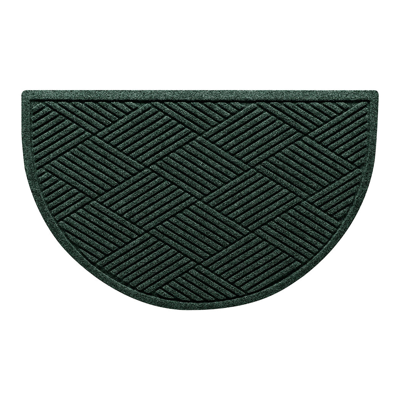 WaterHog Diamonds Non-Slip Doormat, Evergreen, Half Oval 24" x 39"