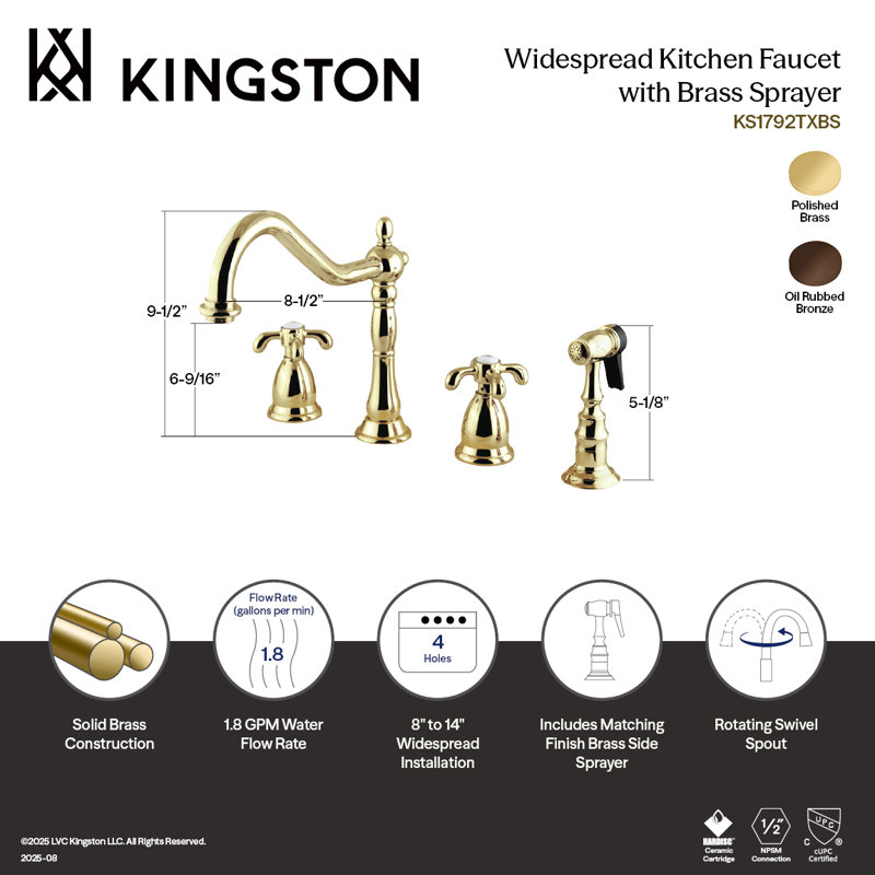 Robinet de cuisine Kingston, Bronze huilé