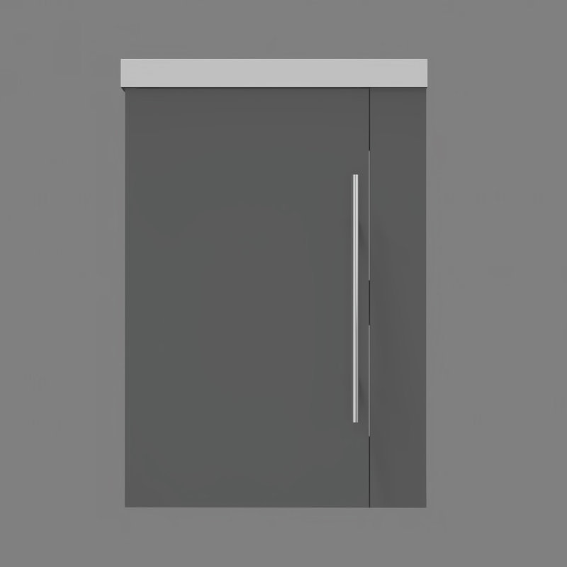 Nikkea 440mm Single Bathroom Vanity with Drop In Resin Basin, Grey