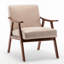 Chaise en microfibre brun clair, structure en bois, idéale pour les petites pièces d'appoint, aspect moderne-132610714