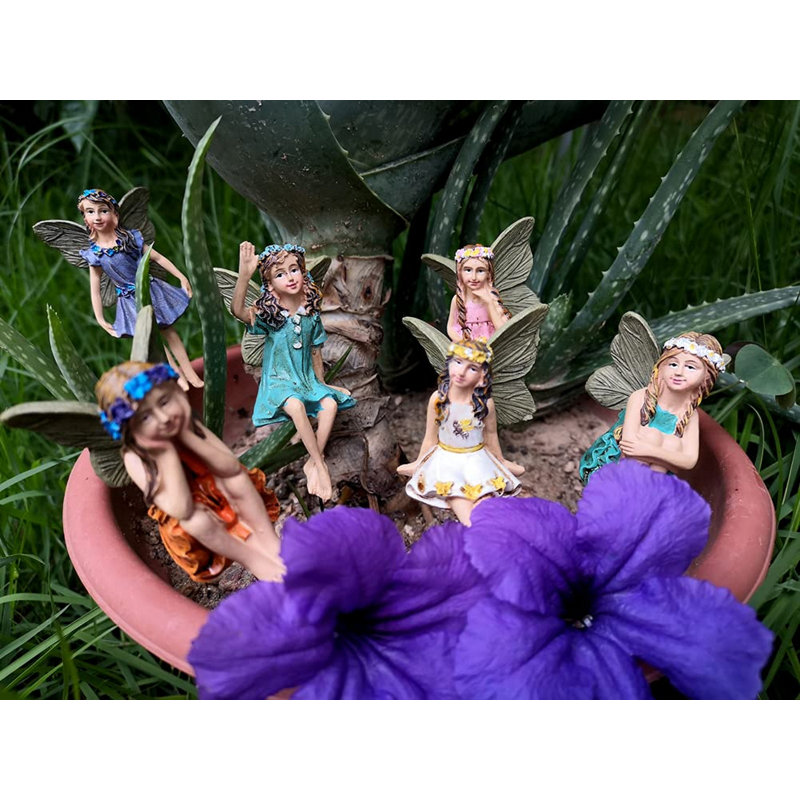 Figurines de jardin miniature décoratives de jardin 6 pièces