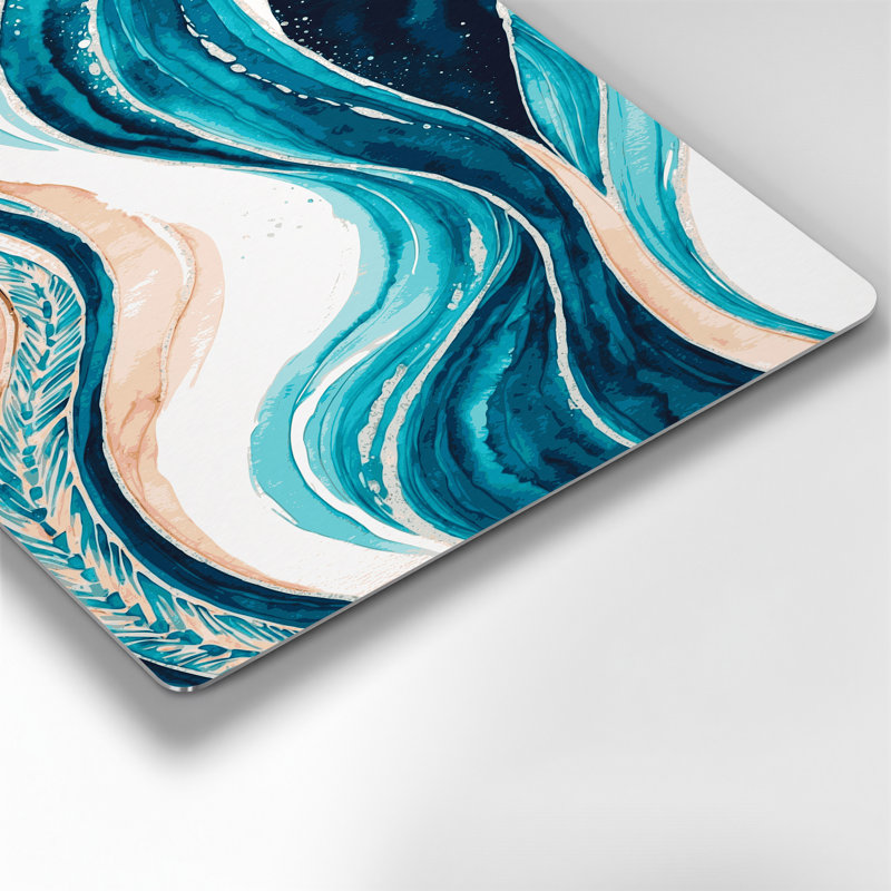 «Hawaiian Ocean», art mural beige en métal, H 11 po x l 14 po