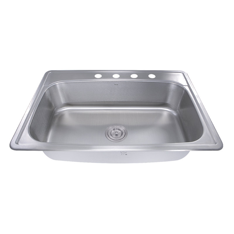 Madaket 33'' L Drop-In Single Bowl Stainless Steel Kitchen Sink