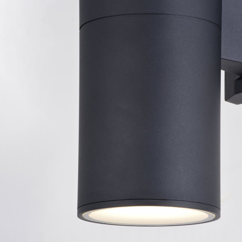 Chiasso 13 in. H 1-Light Textured Black Contemporary Outdoor Wall Sconce made of Rust-Resistant Aluminum, Metal Shade, Integrated LED, Use for Exterior Porch Patio Front Door or Garage