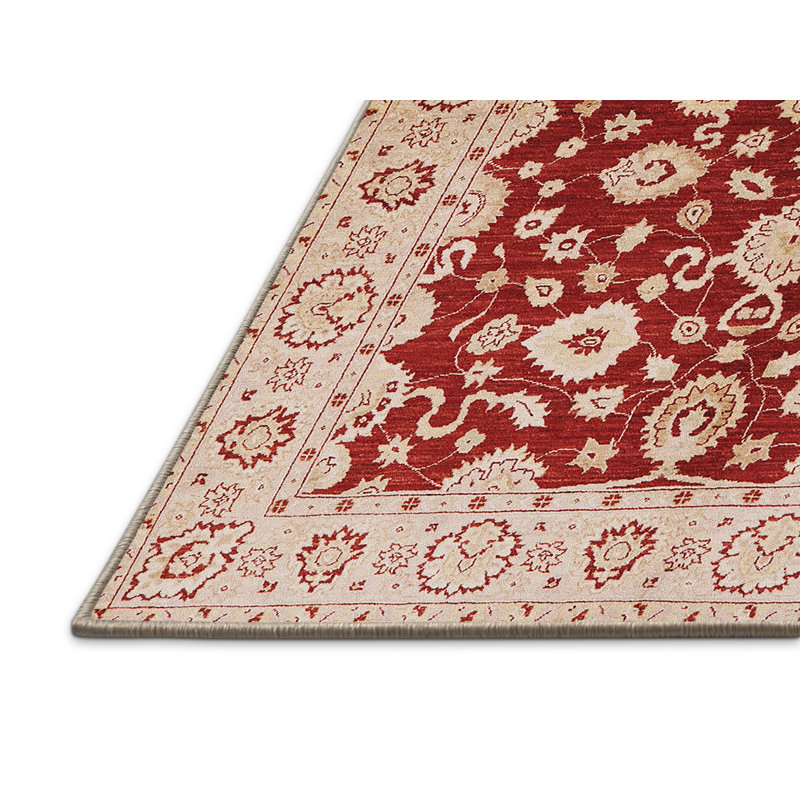 Tapis beige / rouge Besly, Rectangle 6 pi x 9 pi