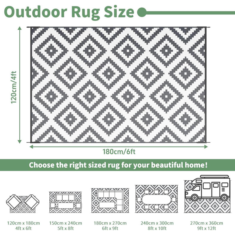 Machine Braided 180cm X 180cm Indoor / Outdoor Area Rug