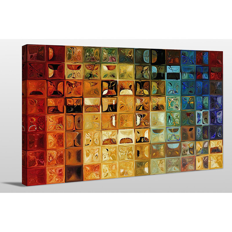 «Modern Tile Art # 22 2008», impression sur toile, H 28 po x l 48 po x P 1,5 po, Toile tendue