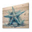 Aquarelle étoile de mer bleue - Étoile de mer sur bois-2143233438