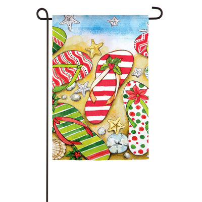 Drapeau de jardin à 2 côtés en polyester 10 x 6 de noël flip