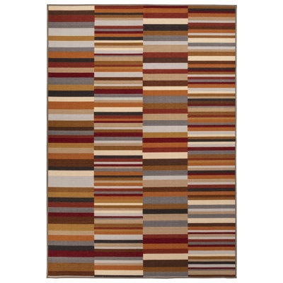 Tapis extérieur antidérapant 2 pi x 3 pi à rayures taupe