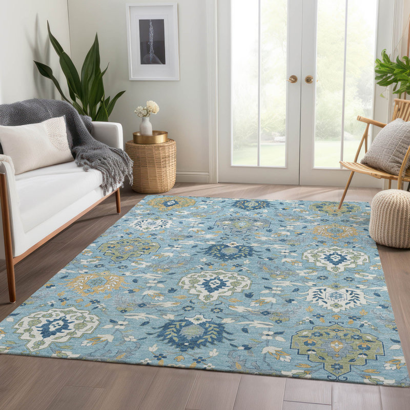 Tapis damassé de qualité supérieure lavable à la machine AMF1026, Rectangle 9 pi x 12 pi