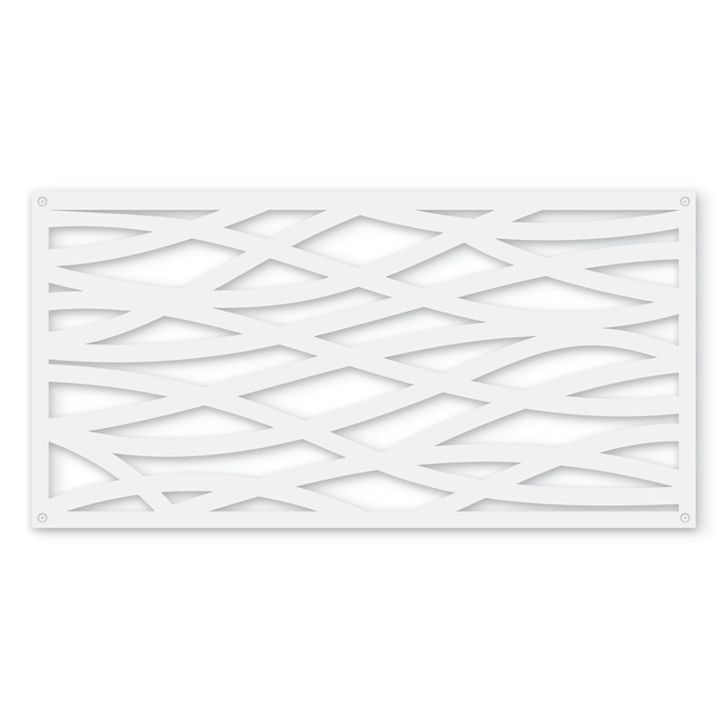 White Wave Decorative Privacy Lattice Panel 2ft x 4ft