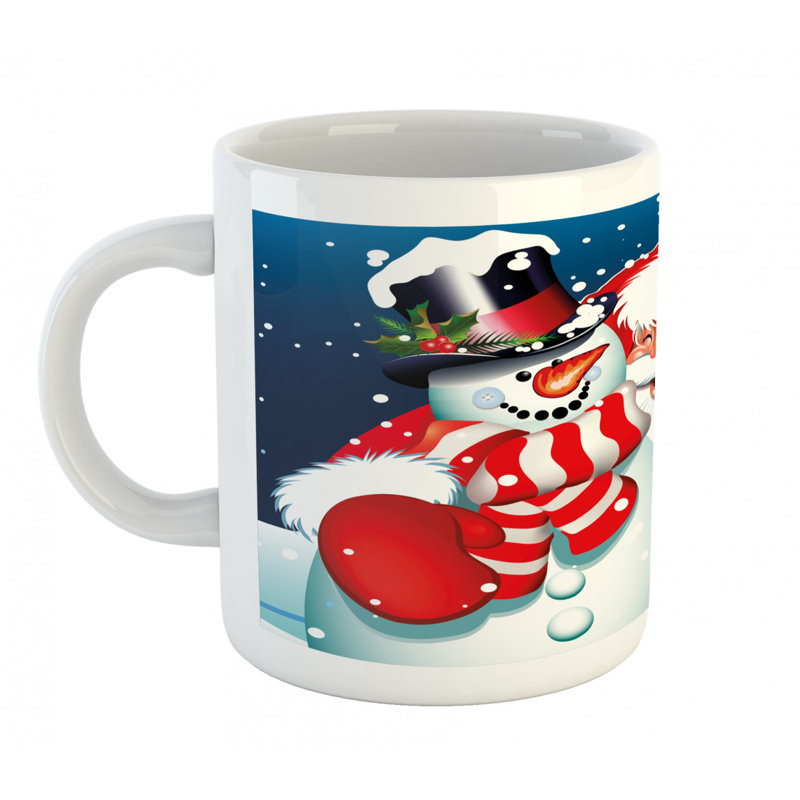 Grande tasse à café souriant père noël