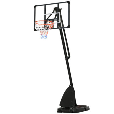 Freeport Park Giglio Adjustable Height 107cm W Steel Portable Full-Size Basketball Hoop