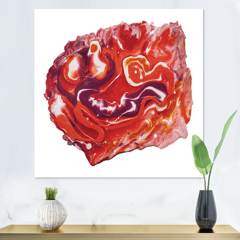 Red Vibrant Marble Universe - impression sur toile, H 16 po x l 16 po x P 1 po, Toile tendue
