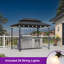 Pavillon de jardin mauve à toit rigide mauve pour terrasse avec 24 ampoules transparentes et tablettes-114335411