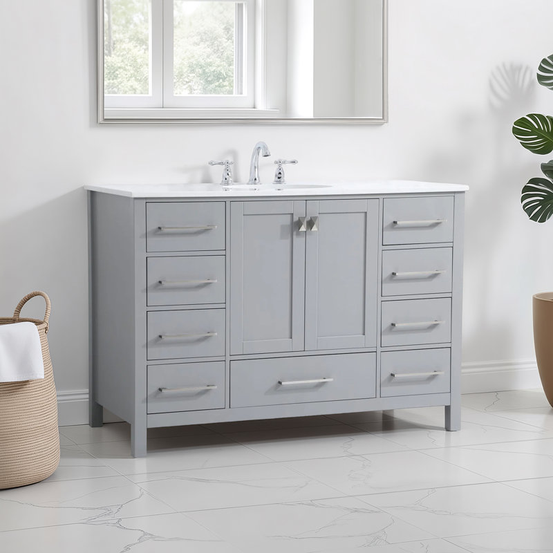 Ensemble de meuble-lavabo simple 48 po Irene, Gris