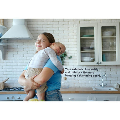 Full Overlay European Soft Close Cabinet Hinges For Kitchen Cabinets 20 Pcs105° Frameless Concealed Cabinet Door Adjustability & Clip On Plate For Easy Installation