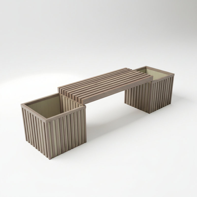 Grove Planter Bench - Ash Brown