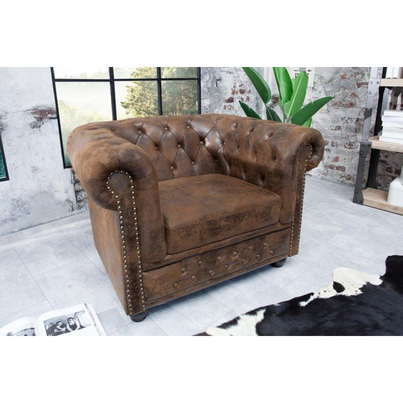 Honeycutt Faux Leather Club Chair, Light Brown