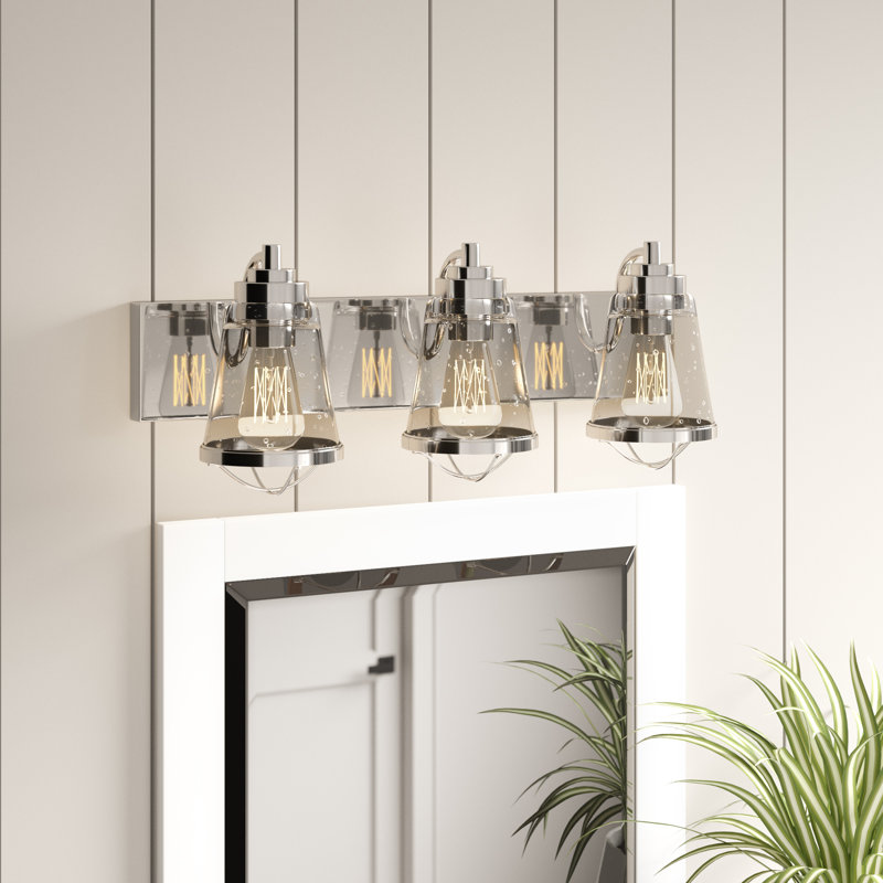 Éclairage pour meuble-lavabo à intensité variable à 3 lumières Akshay, Chrome